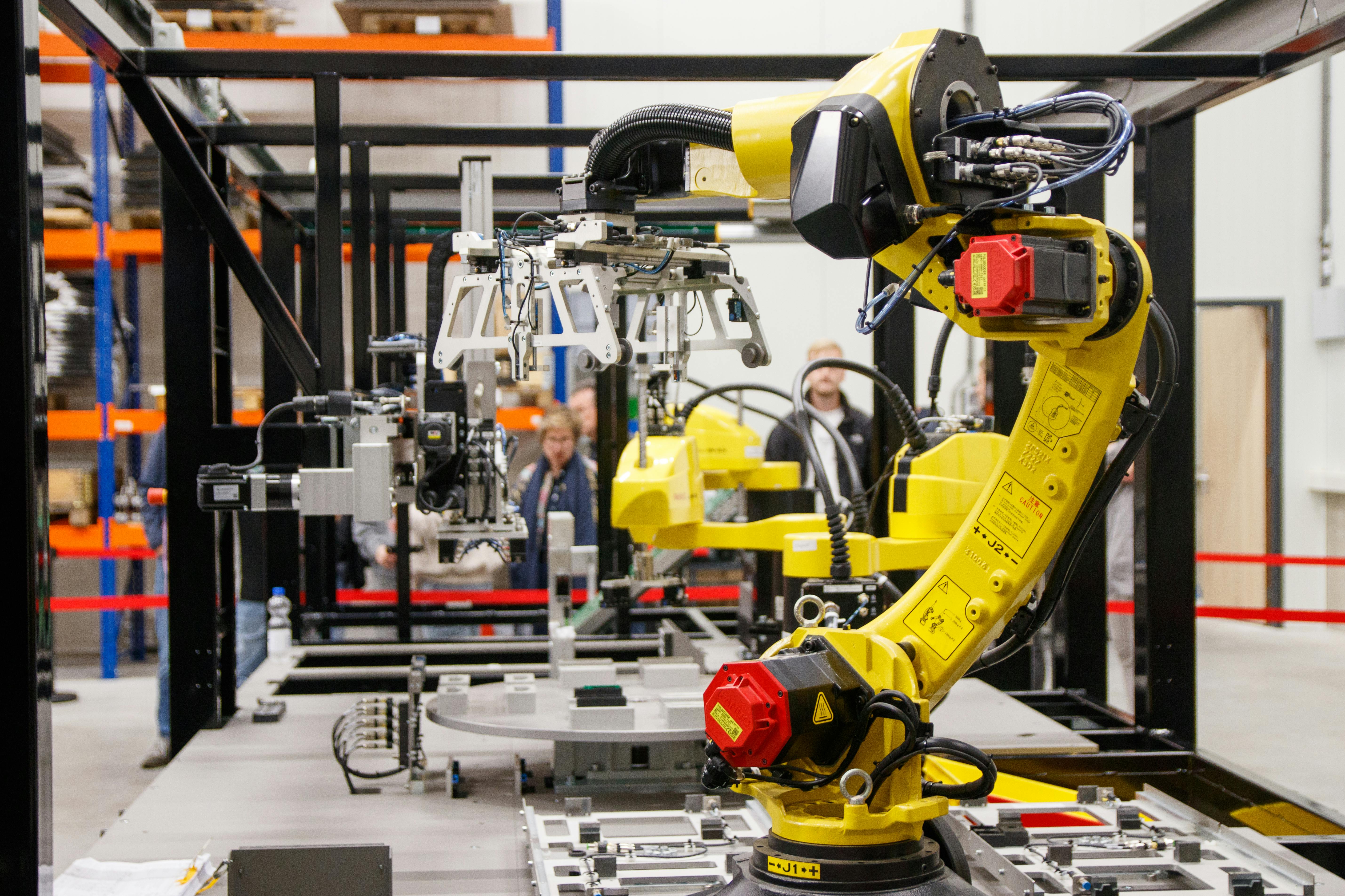 Advanced composite manufacturing work in a controlled industrial environment